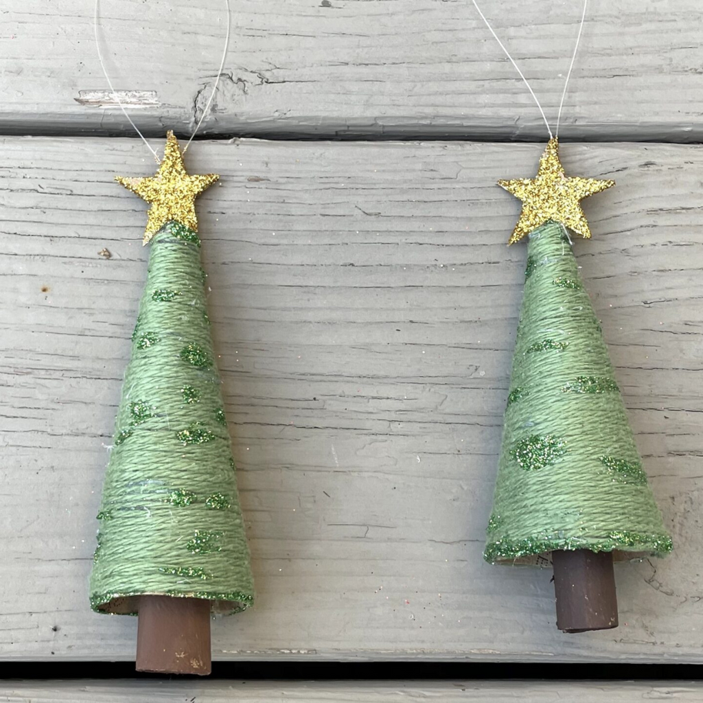 Xmas Ornaments Made From TP Rolls